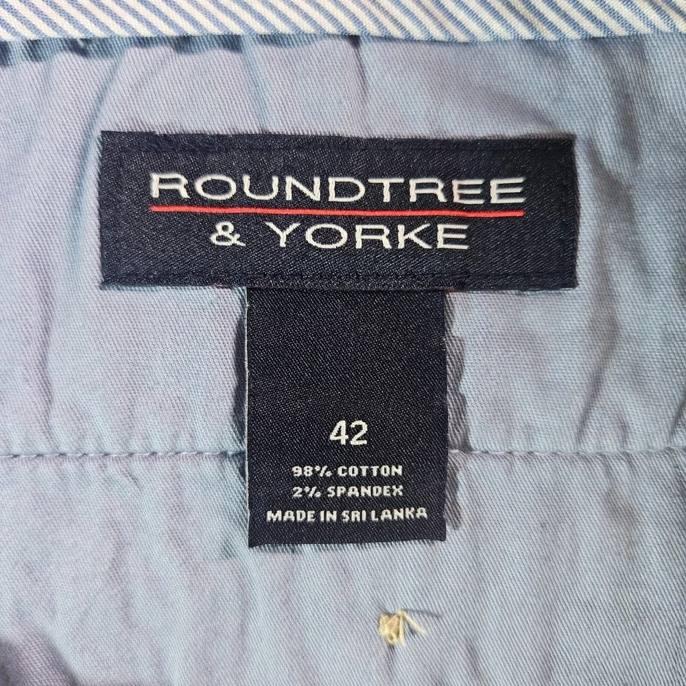 NWOT Roundtree &‎ Yorke Shorts Men 42 x 7 Stretch Straight Flat Light Khaki